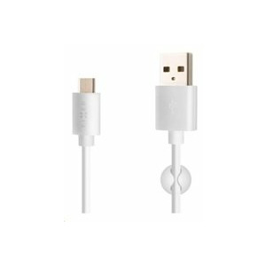 Fiksētais datu un uzlādes kabelis, USB-A -> USB-C, 20 W, 1 m, balts