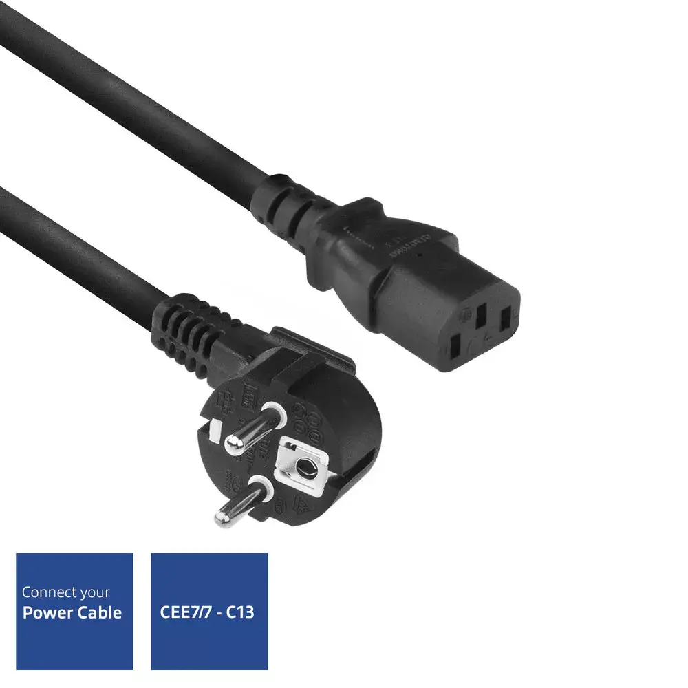 ACT Powercord mains connector CEE 7/7 male angled Photo 3