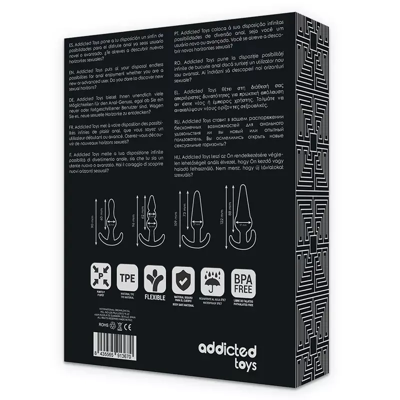 Набор анальных плагов Addicted Toys Silicone Black — 4 шт. Photo 12