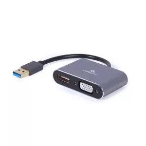 USB графический адаптер Gembird A-USB3-HDMIVGA-01 3840 x 2160 пикселей Серый