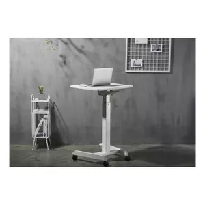 Augstumā regulējams darba galds DELTACO OFFICE ar gāzes atsperi, darba virsma ar regulējamu slīpumu, 600 x 531 x 758~1128 mm, balts / DELO-0111