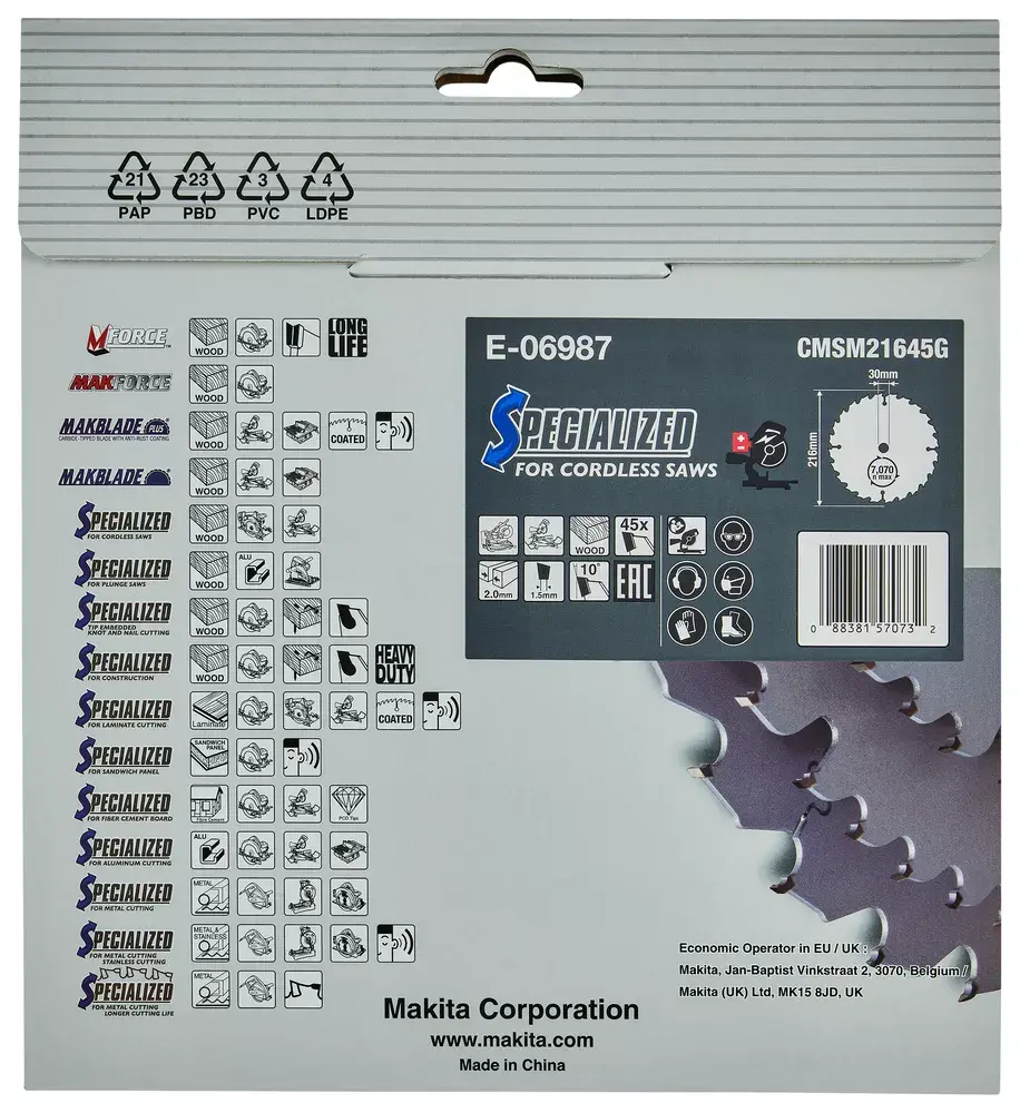 Griešanas disks Makita E-06987 Photo 3