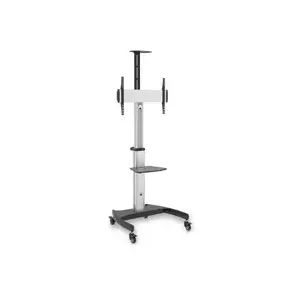 connectIT Wheelie II mobile stand & mount for one display 37"–70", 30-year warranty, silver