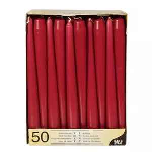 Papstar 17961 vaska svece Cilindrs Bordo 50 pcs