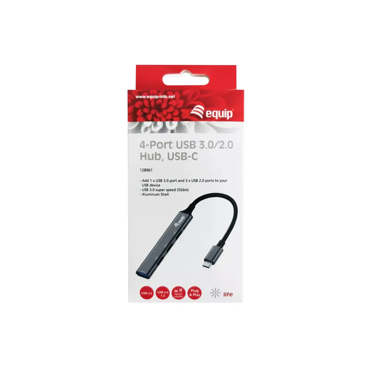 USB Hub Equip 4-Port USB 3.0/2.0 Hub USB-C Photo 4