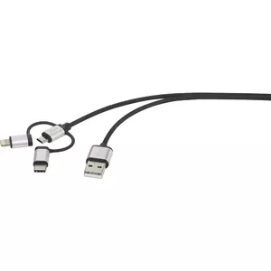 USB cable Renkforce RF-3334578 3m USB A Micro-USB B Grey