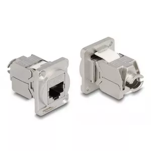 Network Cable DeLOCK D-Type Module RJ45 Cat.6A female to LSA female Stainless Steel
