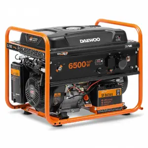 Бензиновый генератор DAEWOO GDA 7500E — 6500 Вт, 230 В, бак 30 л, оранжево‑черный