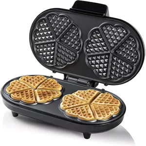 Bestron double heart waffle maker ADWM730CO - 1200W, copper