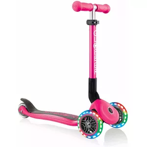 Globber Junior Foldable Lights Scooter Fuchsia