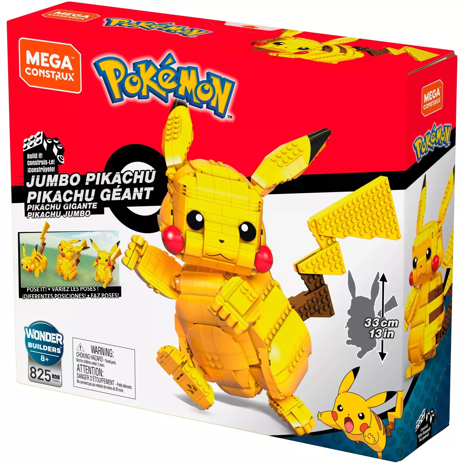 Set Construccion Mega Contrux Pikachu Pokemon 825 pcs