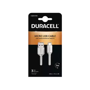 Duracell USB5013W USB kabelis 1 m 2.0 USB A Micro-USB A Balts