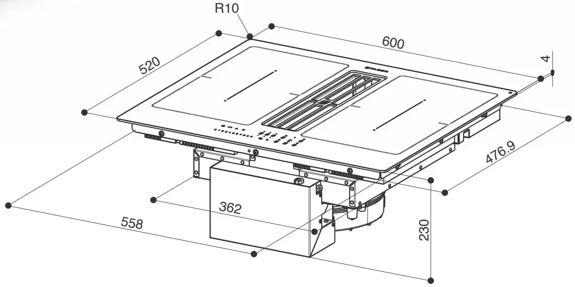 Iebūvējamā indukcijas plīts virsma FABER S.p.A. Galileo Smart BK A600 Photo 2