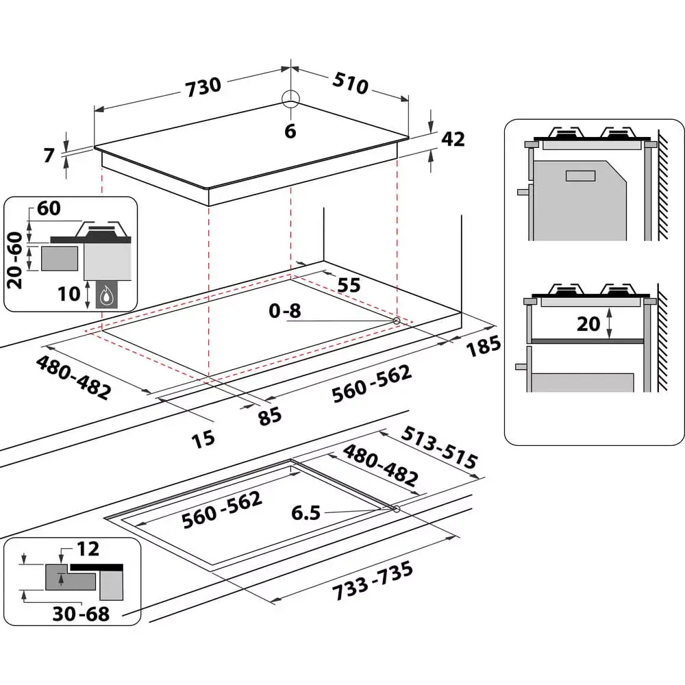 Built-in Gas Hob Whirlpool AKWL 728/NB Photo 6
