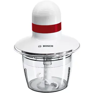 Электрический измельчитель Bosch MMRP1000 — чашa 0.8 л, мощность 400 Вт, ножи из нержавеющей стали, пластиковая чаша