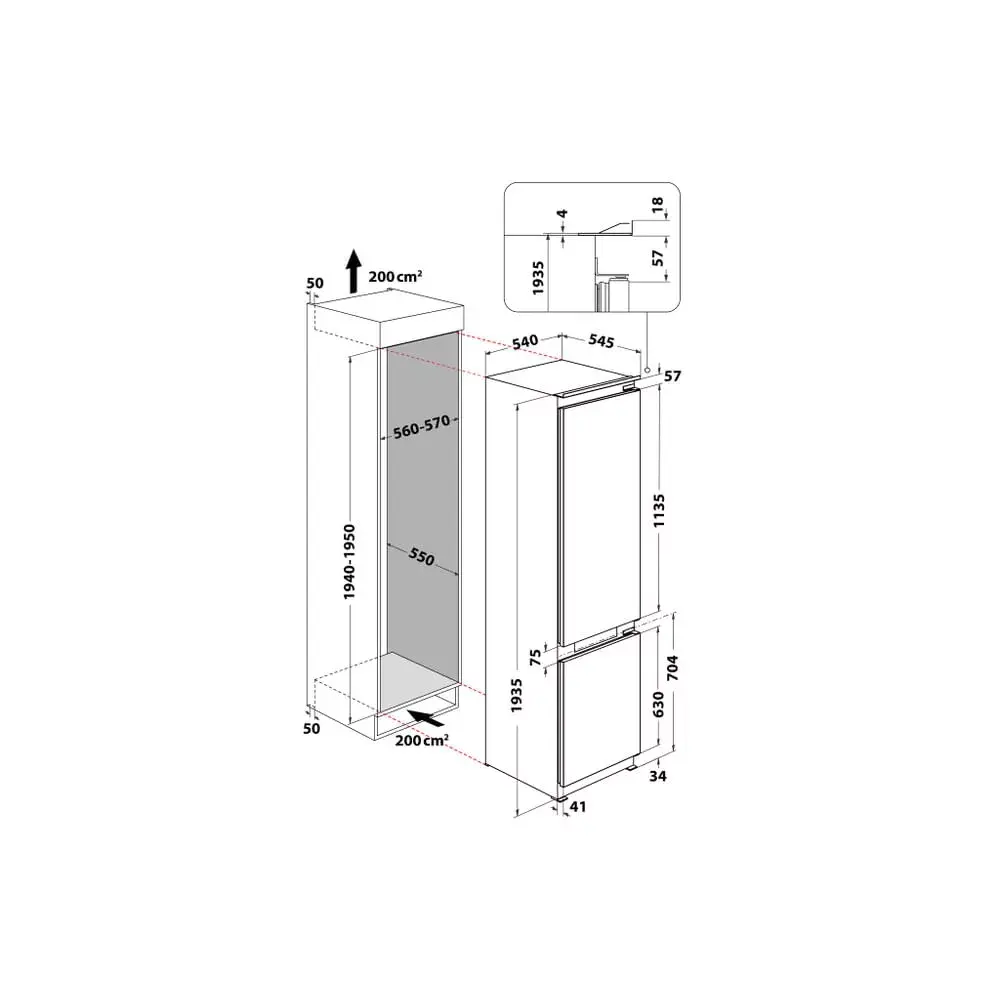 Встраиваемый холодильник WHIRLPOOL WHC20 T573 Photo 28