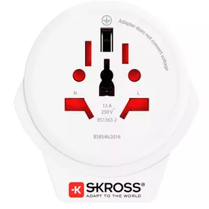 Skross 1.500266 адаптер сетевой вилки Тип F Универсальная Белый