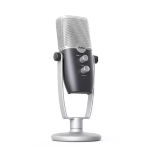 USB vadu galda mikrofons AKG Ara — 24 bitu/96 kHz, 20–20 000 Hz, jutība 120 dB, rotējošs skaļuma regulators, austiņu izvade