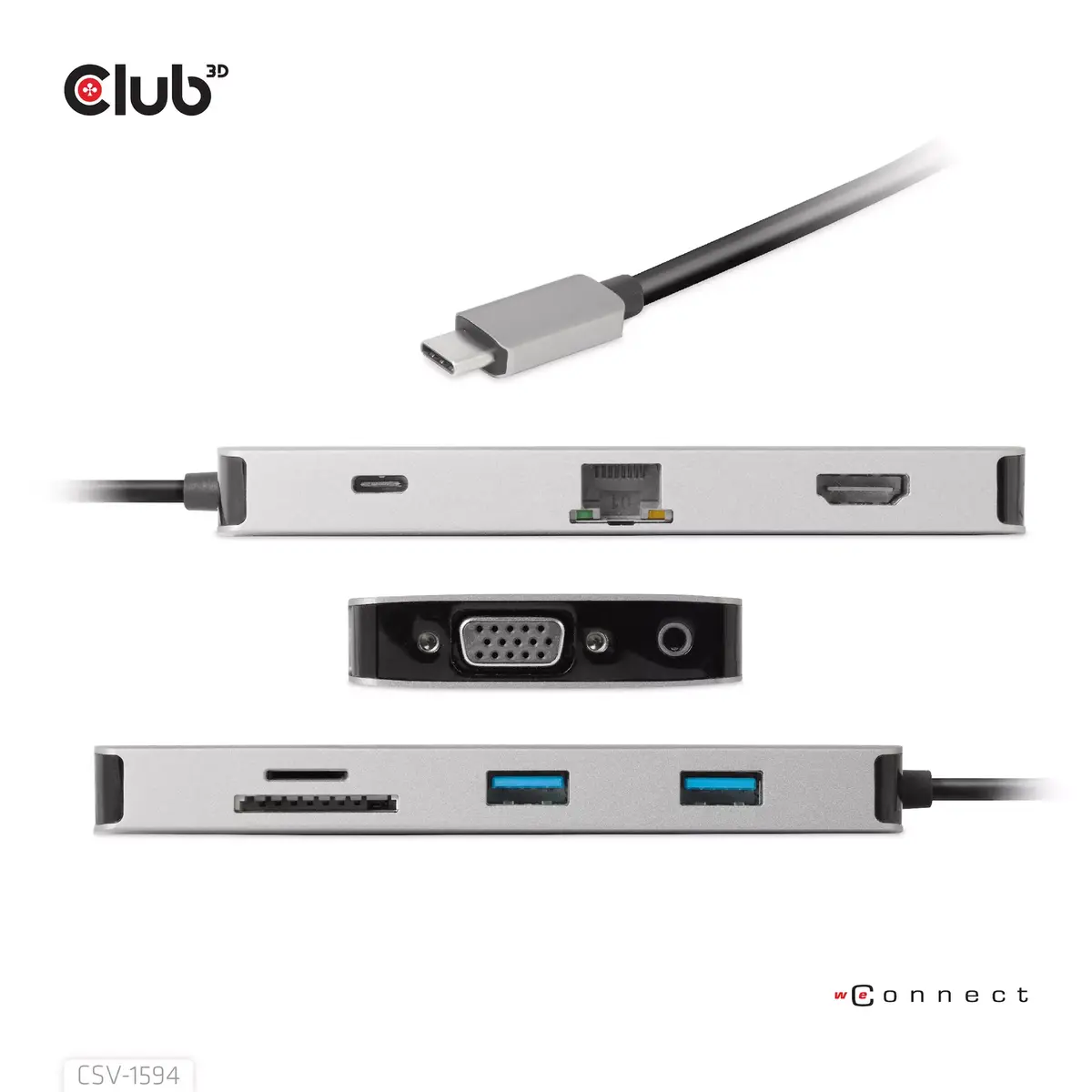USB Hubs CLUB3D USB Gen1 Type-C 9-in-1 Photo 6