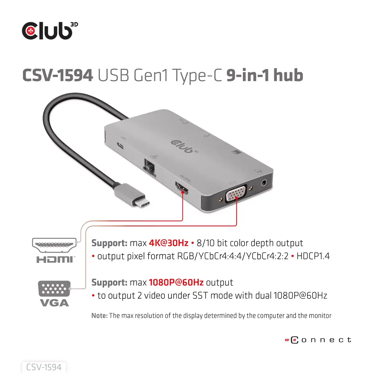 USB Hubs CLUB3D USB Gen1 Type-C 9-in-1 Photo 12
