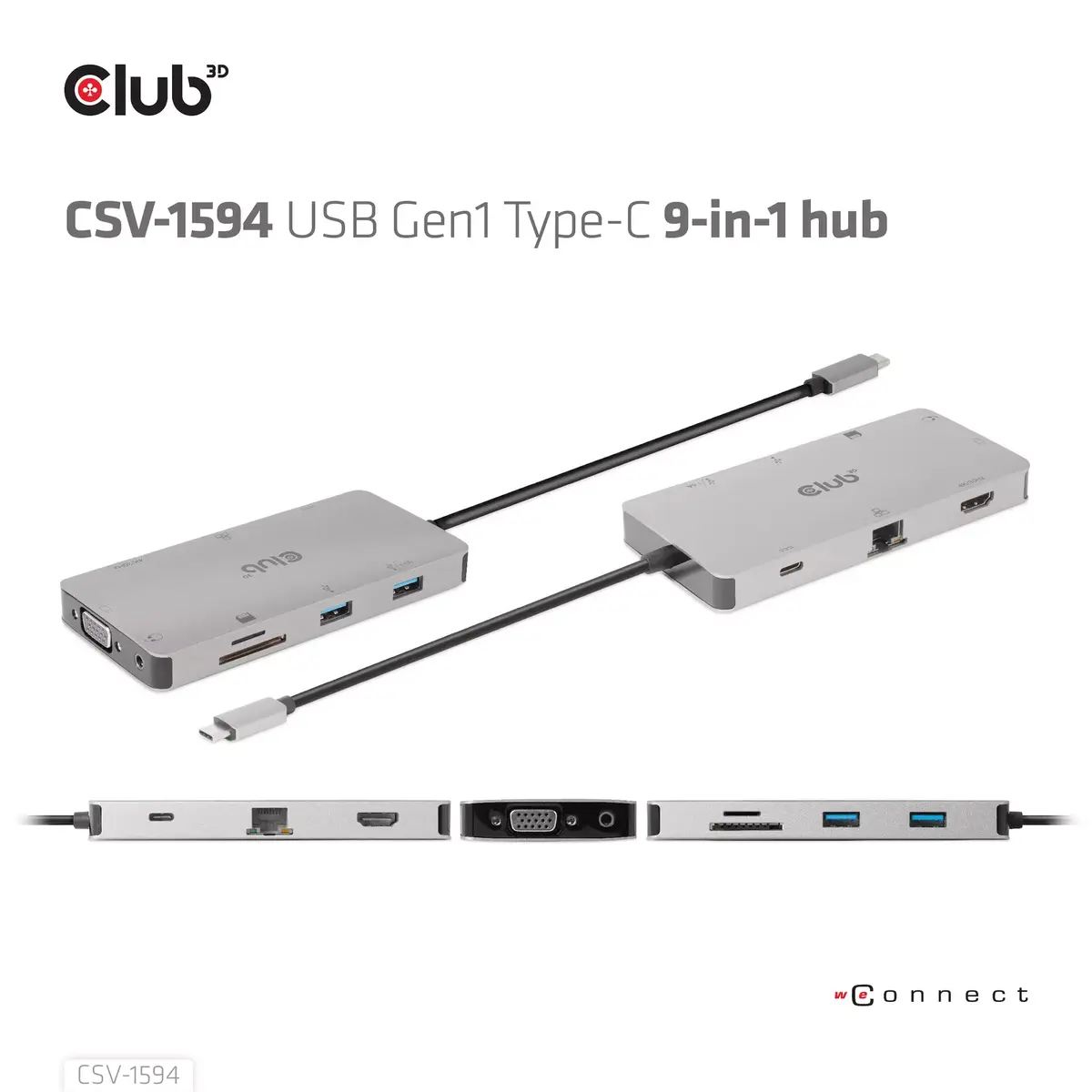 USB Hubs CLUB3D USB Gen1 Type-C 9-in-1 Photo 13