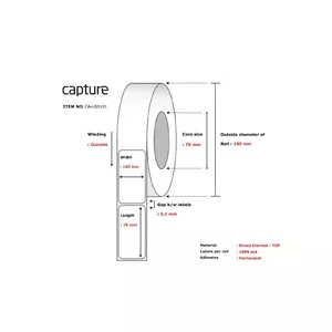 Capture CA-LB3101 printer label White Roll Direct thermal 1890 labels