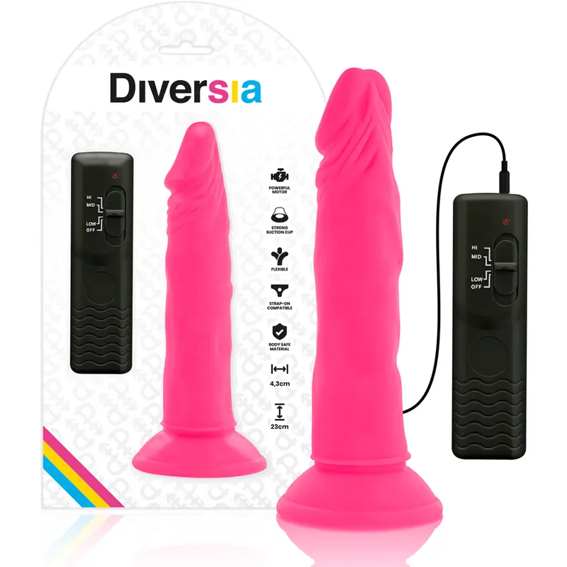 Vibrators DIVERSIA Silikona Rozā 23 cm