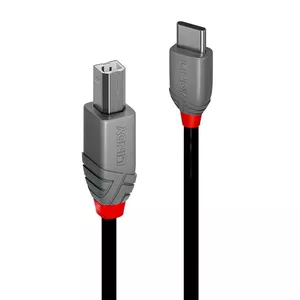 Lindy 3m USB 2.0 Type C to B Cable Anthra Line USB C USB B 0.48 Gbit/s