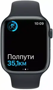 Смарт-часы Apple Watch Series 7 GPS 41 мм, корпус из алюминия цвета «темная ночь» с ремешком Midnight Sport