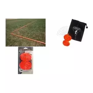 Speed Badminton laukuma līnijas talbot torro 5,5 x 5,5 m sarkani siksnu kvadrāti ar metāla āķiem (490185)