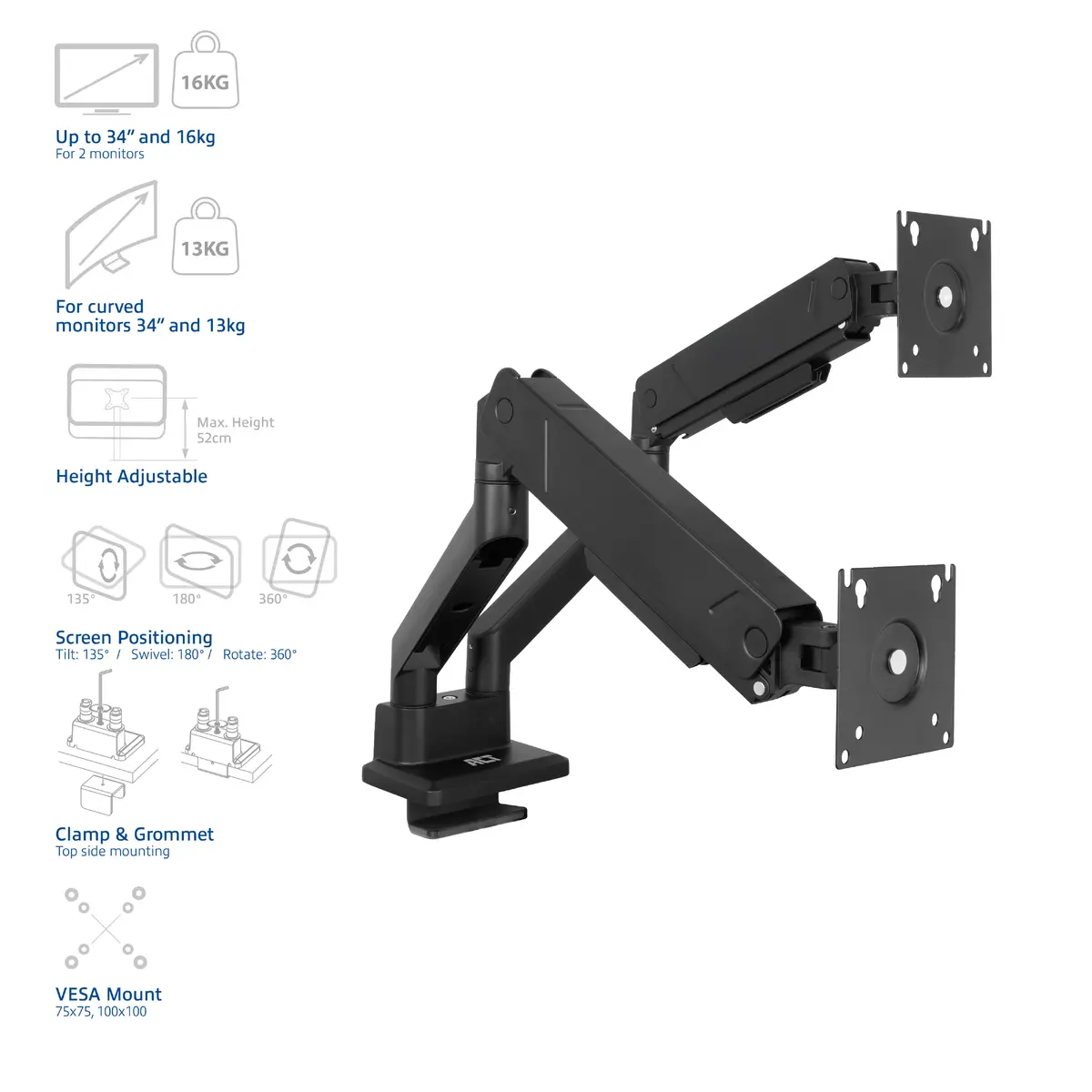 ACT AC8312 Dual Monitor Desk Mount Photo 19