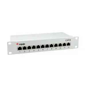Patch Panel Equip 12-Port Cat.6 Shielded Light Grey