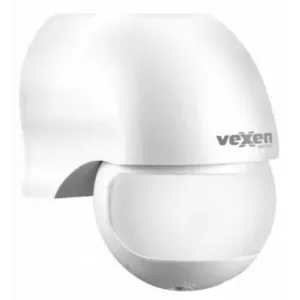 Датчик движения Vexen MS-180-12AW — угол обнаружения 180°, дальность 12 м, IP44, макс. нагрузка LED 600 Вт