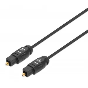 Manhattan Toslink Digital Optical AudioCable, 5m, Male/Male, Toslink S/PDIF, Gold plated contacts, Lifetime Warranty, Polybag