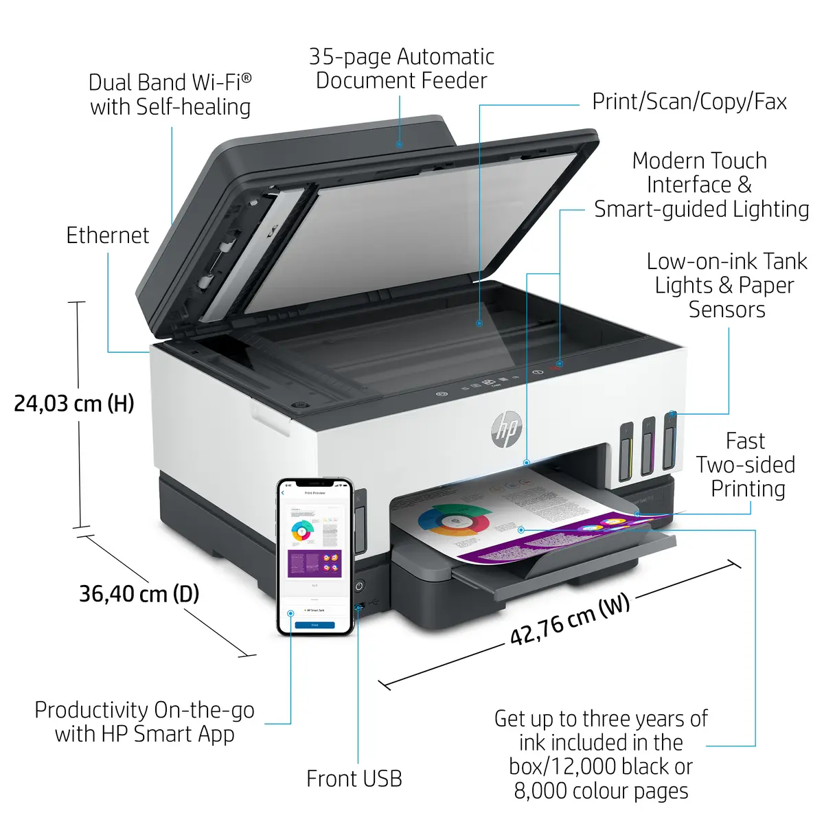 HP Smart Tank 7605 Wireless All-in-One Printer Photo 3