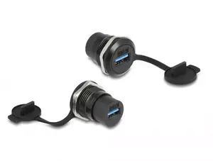 Модуль Keystone DELOCK 86966 — USB 3.2 Gen 1 Type-A на Type-A, чёрный, 32.5×23.5 мм