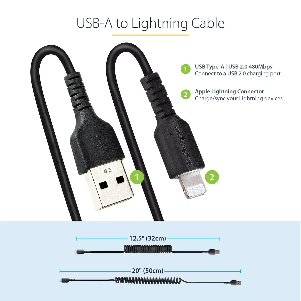 StarTech USB to Lightning Cable 50 cm (USB-A) Photo 8