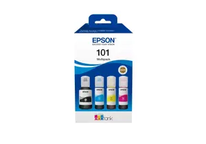 Оригинальные чернила Epson EcoTank набор 4 цвета — Чёрный 127 мл, Голубой/Пурпурный/Жёлтый 210 мл (C13T03V64A)