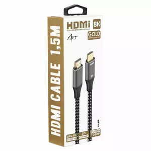 HDMI kabelis ART 8K 1,5 m ar zeltītu kontaktu — augstas veiktspējas video/ audio savienojums