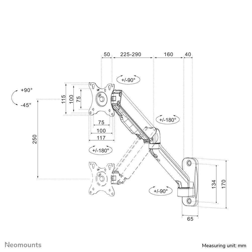 Neomounts TV/Monitor sienas stiprinājums WL70-450BL11 Photo 19