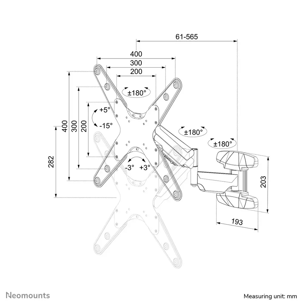 Neomounts TV sienas stiprinājums WL70-550BL14 Photo 15