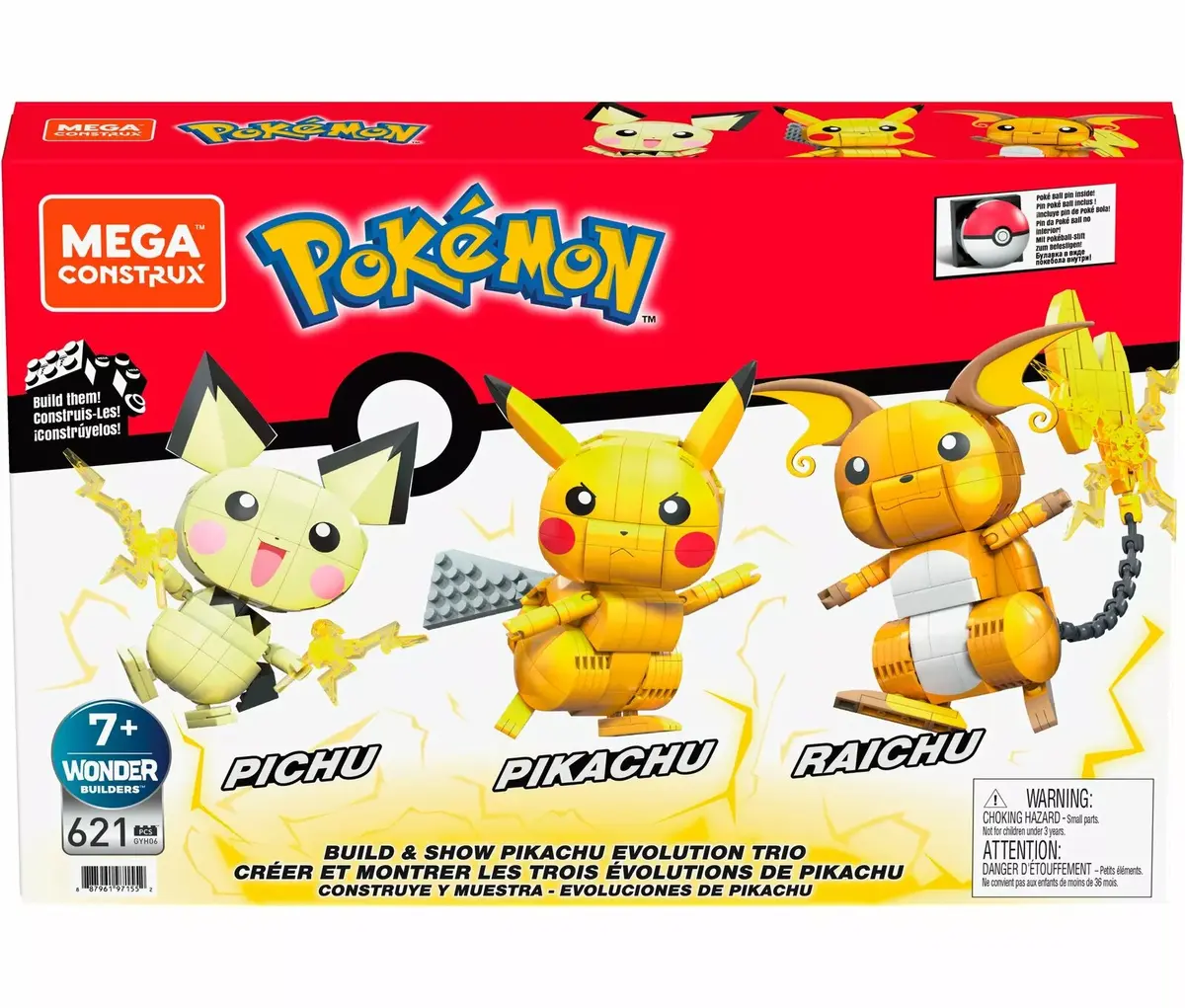 Mega Bloks Mega Construx Pokémon Pikachu Evolution Trio GYH06 Photo 8