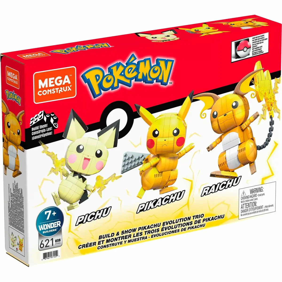 Mega Bloks Mega Construx Pokémon Pikachu Evolution Trio GYH06 Photo 9