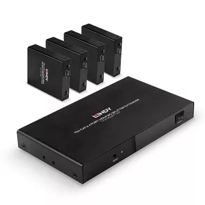 AV передатчик и приемник Lindy 70m Cat.6 4 Port HDMI 4K60 Splitter Extender