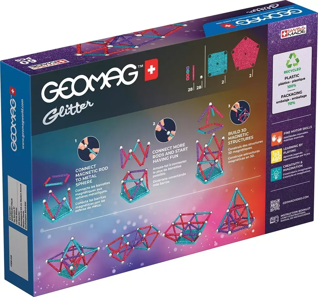 Игрушка с неодимовыми магнитами Geomag Glitter Recycled G536 Photo 2