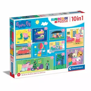 Saliekamā puzle Clementoni Peppa Pig Supercolor 10‑1, 10 puzles, bērniem no 4 gadu vecuma