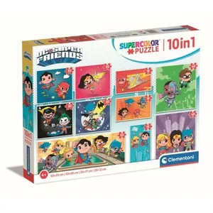 Пазл Clementoni Puzzle 10in1 Super Color DC Comics — набор из 10 сменных пазлов