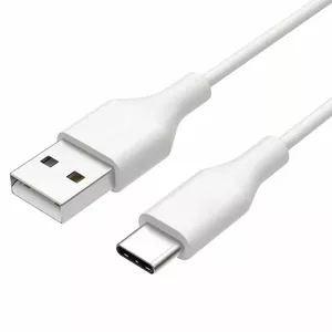 DCO Durable TPE Universāls USB uz USB-C (Type-C) Datu un ātrās 2.4A Uzlādes Kabelis 1m Balts