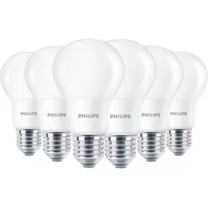 LED spuldze Philips 8W E27 806 lm Siltā balta — komplekts 6 gab.