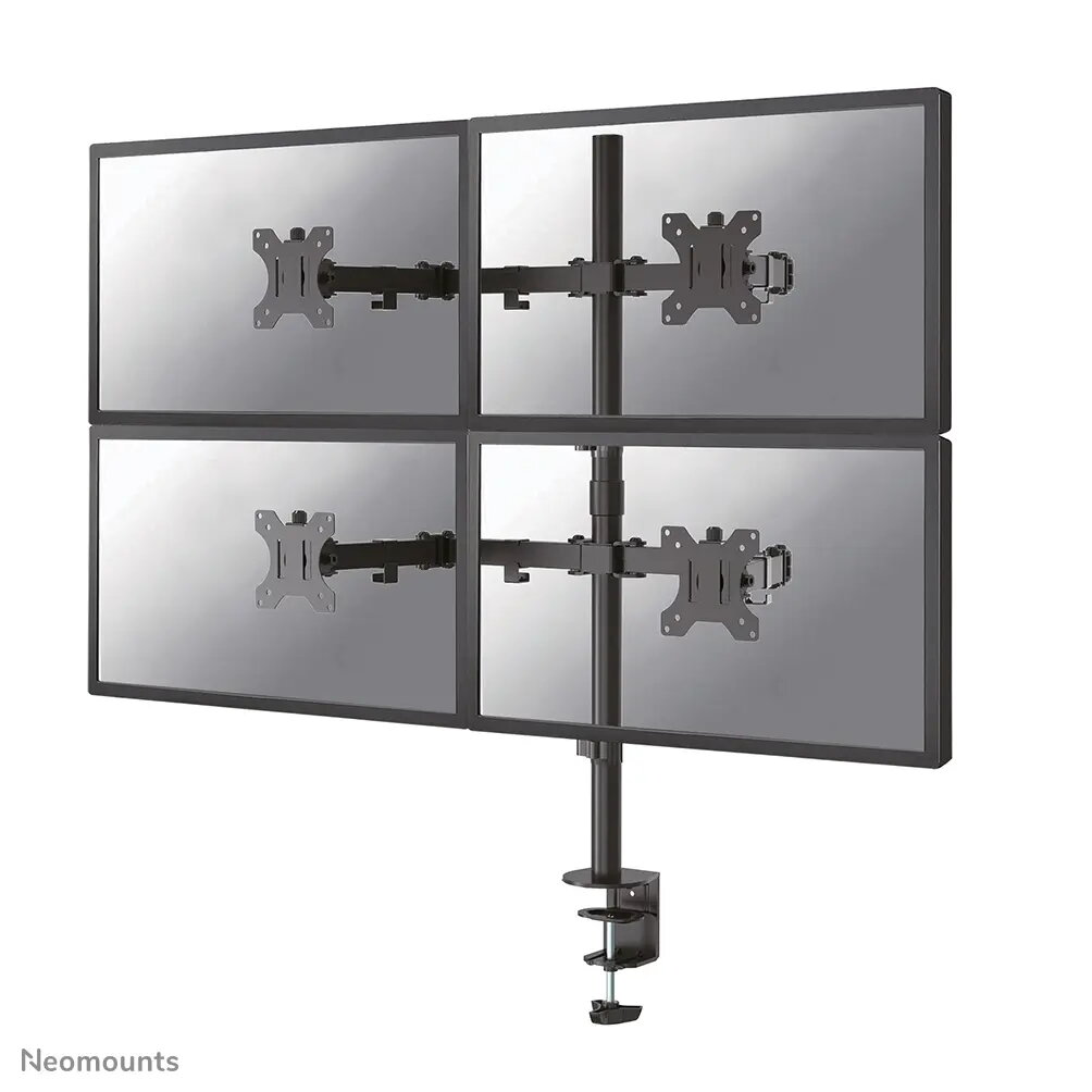 Neomounts FPMA-D550D4BLACK galda stiprinājums 4 monitoriem